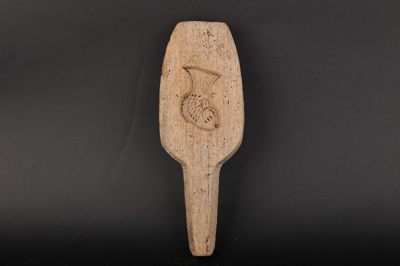 现代鱼纹柄式糕饼印模