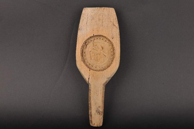 现代“福”字纹柄式糕饼印模