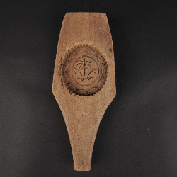 现代花卉纹柄式糕饼印模