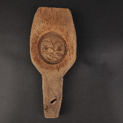 现代花果纹柄式糕饼印模