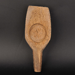 现代花卉纹柄式糕饼印模