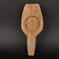 现代花卉纹柄式糕饼印模