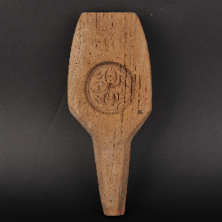 现代花卉纹柄式糕饼印模