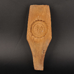 现代花卉纹柄式糕饼印模