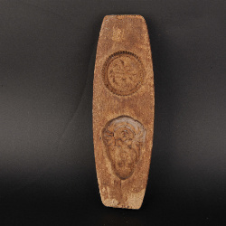 现代船形“寿”字弥勒佛二联糕饼印模