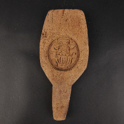 现代花卉纹柄式糕饼印模