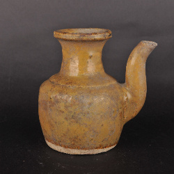 民国酱黄釉陶酱油壶
