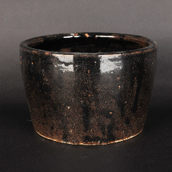 民国酱釉陶蟋蟀罐