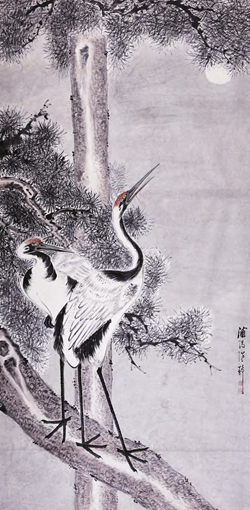在线品鉴第一百一十七期—徐子静松鹤图轴
